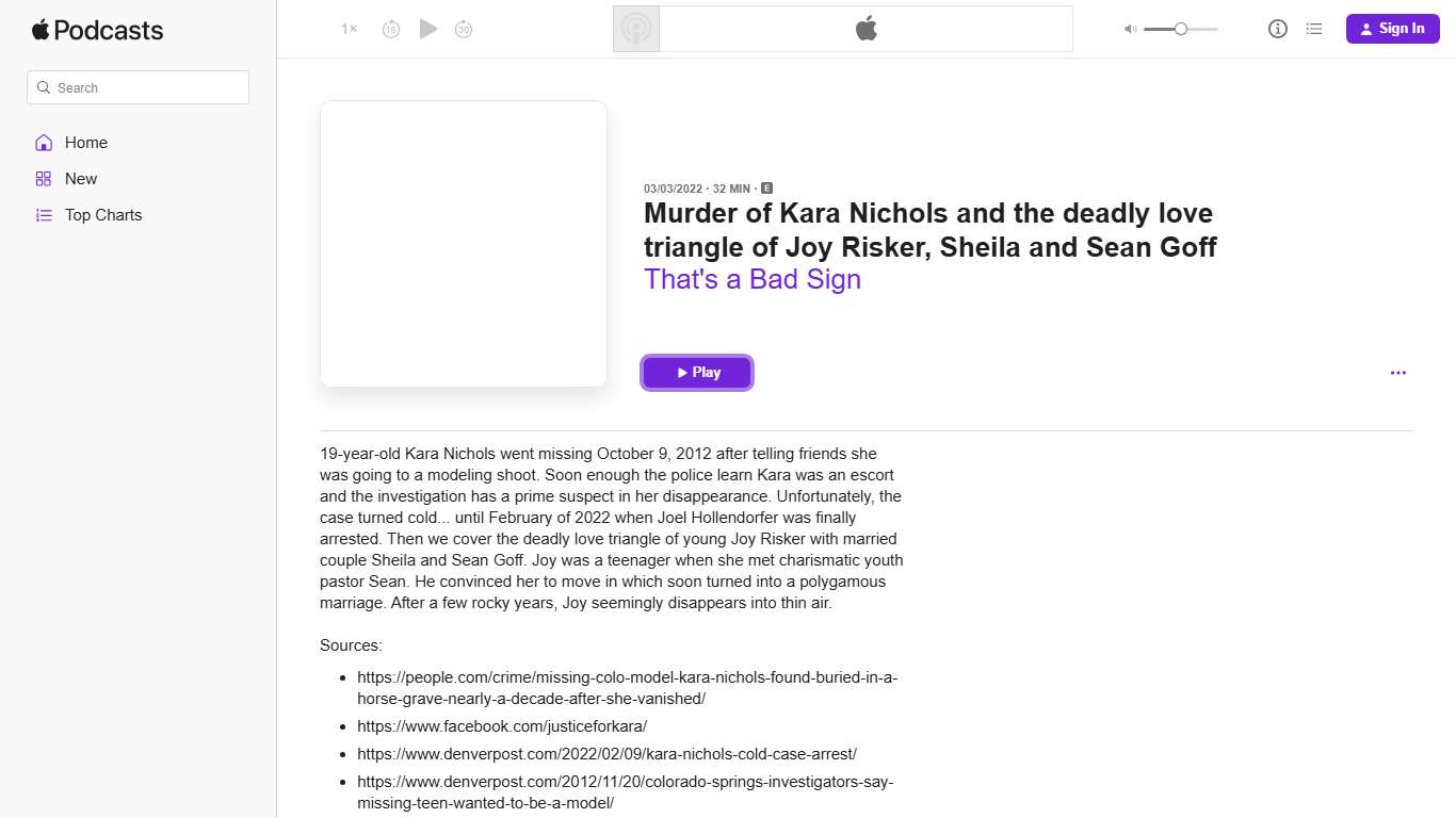 Murder of Kara Nichols and the… - That's a Bad Sign - Apple Podcasts