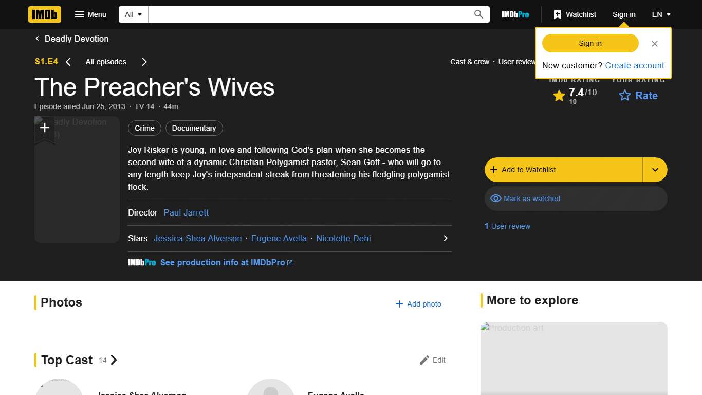 "Deadly Devotion" The Preacher's Wives (TV Episode 2013) - IMDb